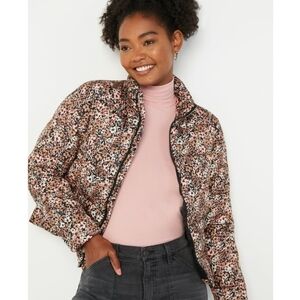 Time and Tru Pink Floral Puffer Jacket